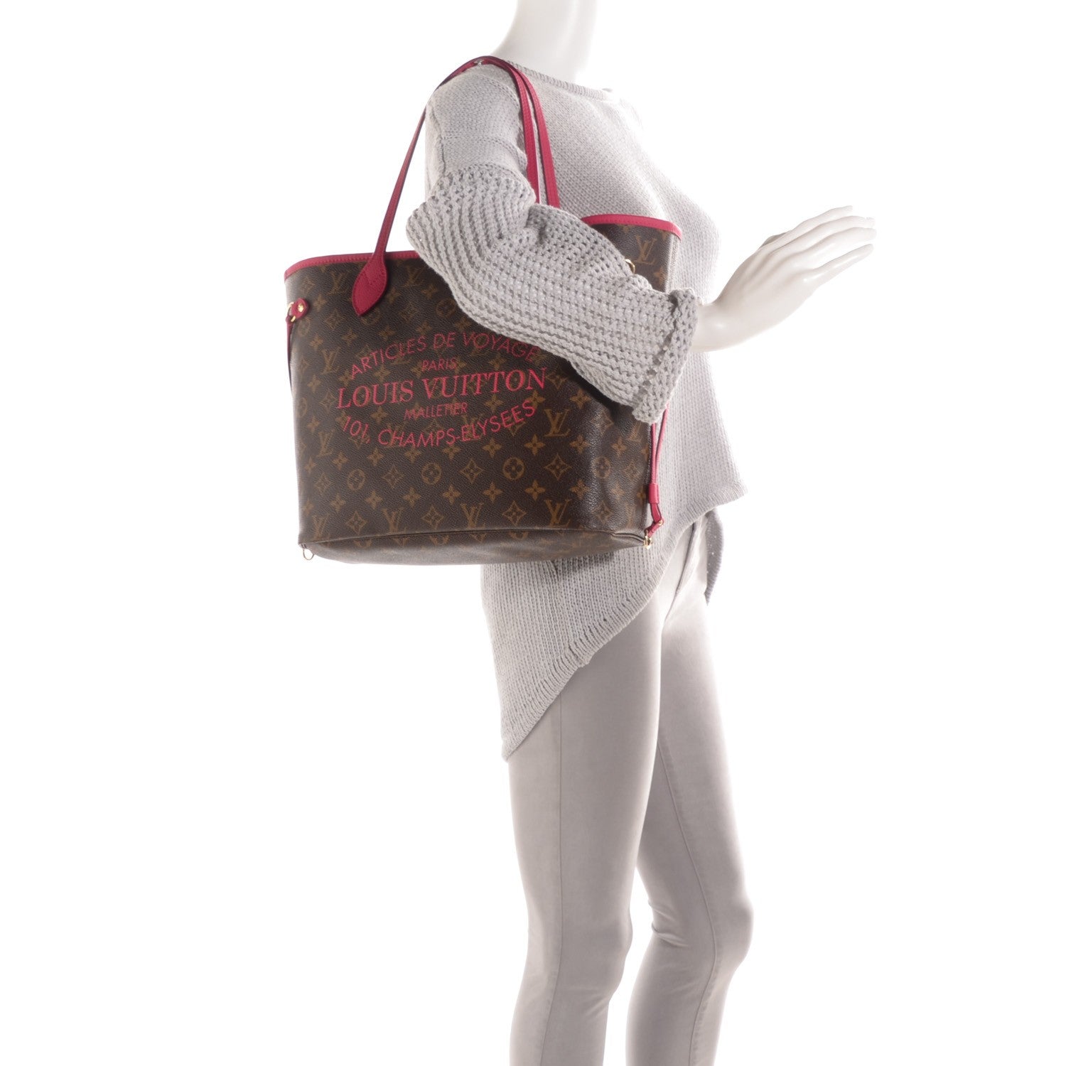 Louis Vuitton Monogram Articles de Voyage Ikat Neverfull MM Rose Indien 2 of 7