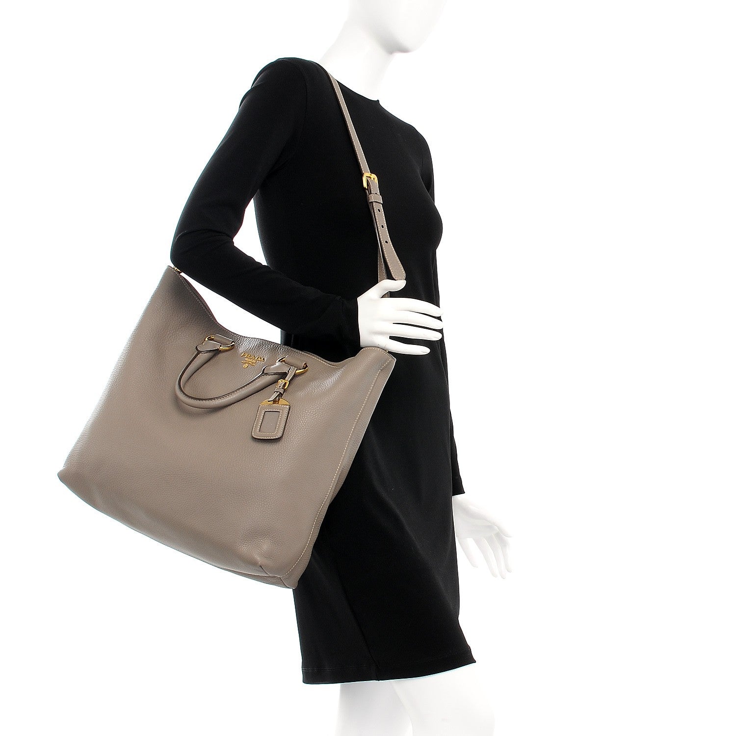 Prada Vitello Daino Tote Argilla 2 of 9
