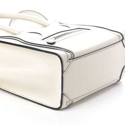 Celine Satin Calfskin Nano Debossed Luggage White 8 of 9