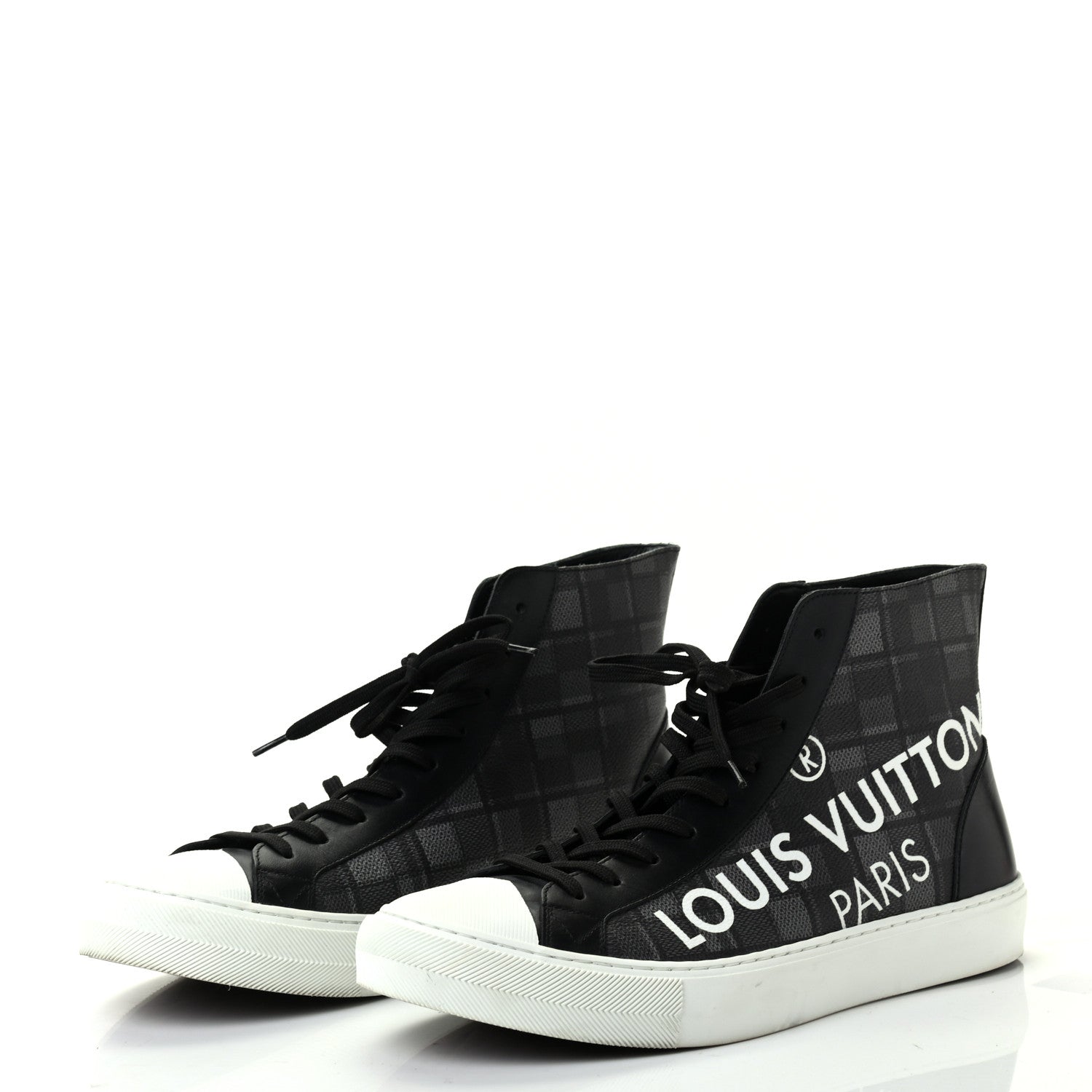 Louis Vuitton Damier Tartan Tattoo Sneaker Boots 9 Black 3 of 10