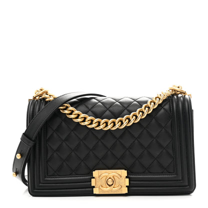 Chanel Lambskin Quilted Medium Boy Flap Black 1 of 11