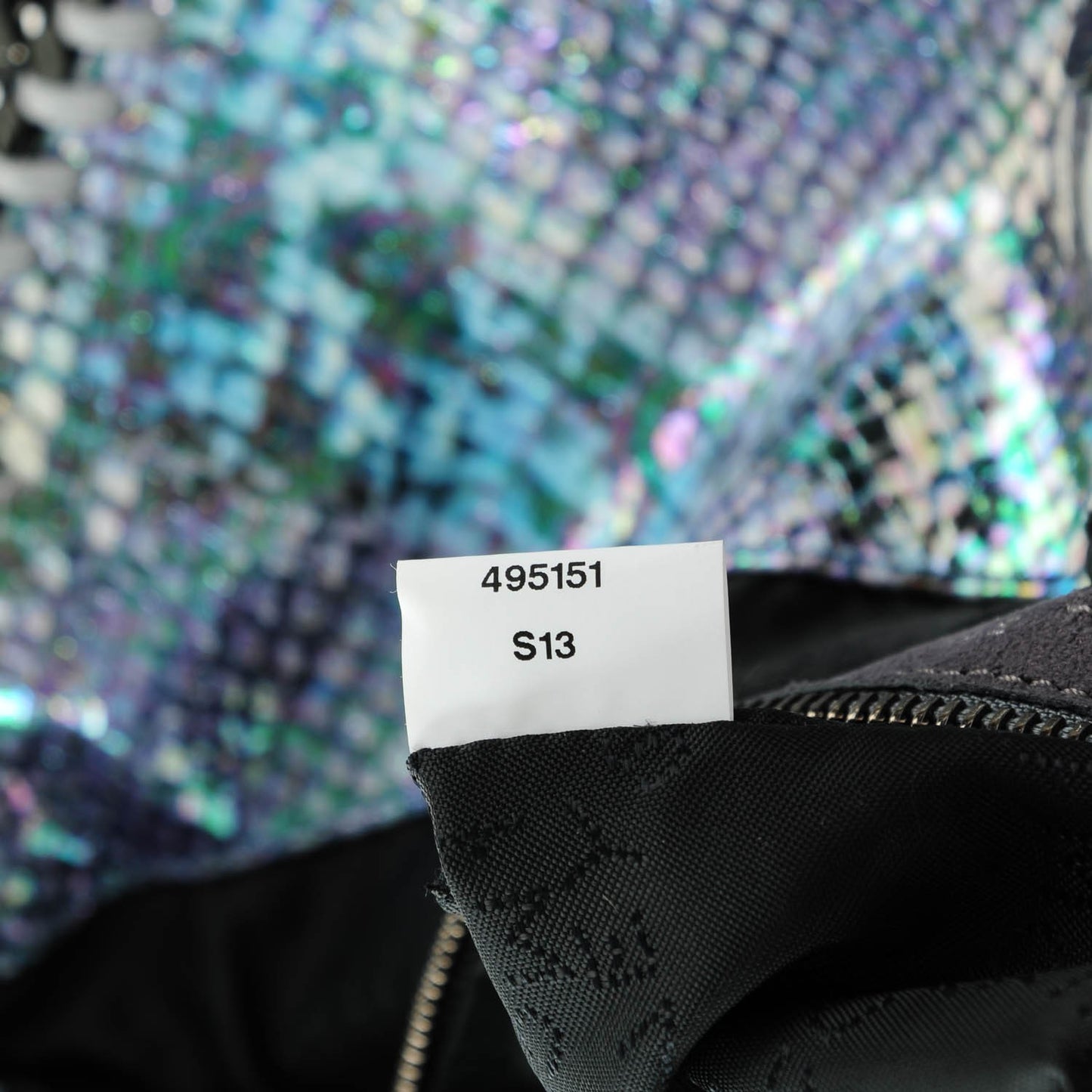 Eco Python Oleografic Fold Over Falabella Tote Navy
