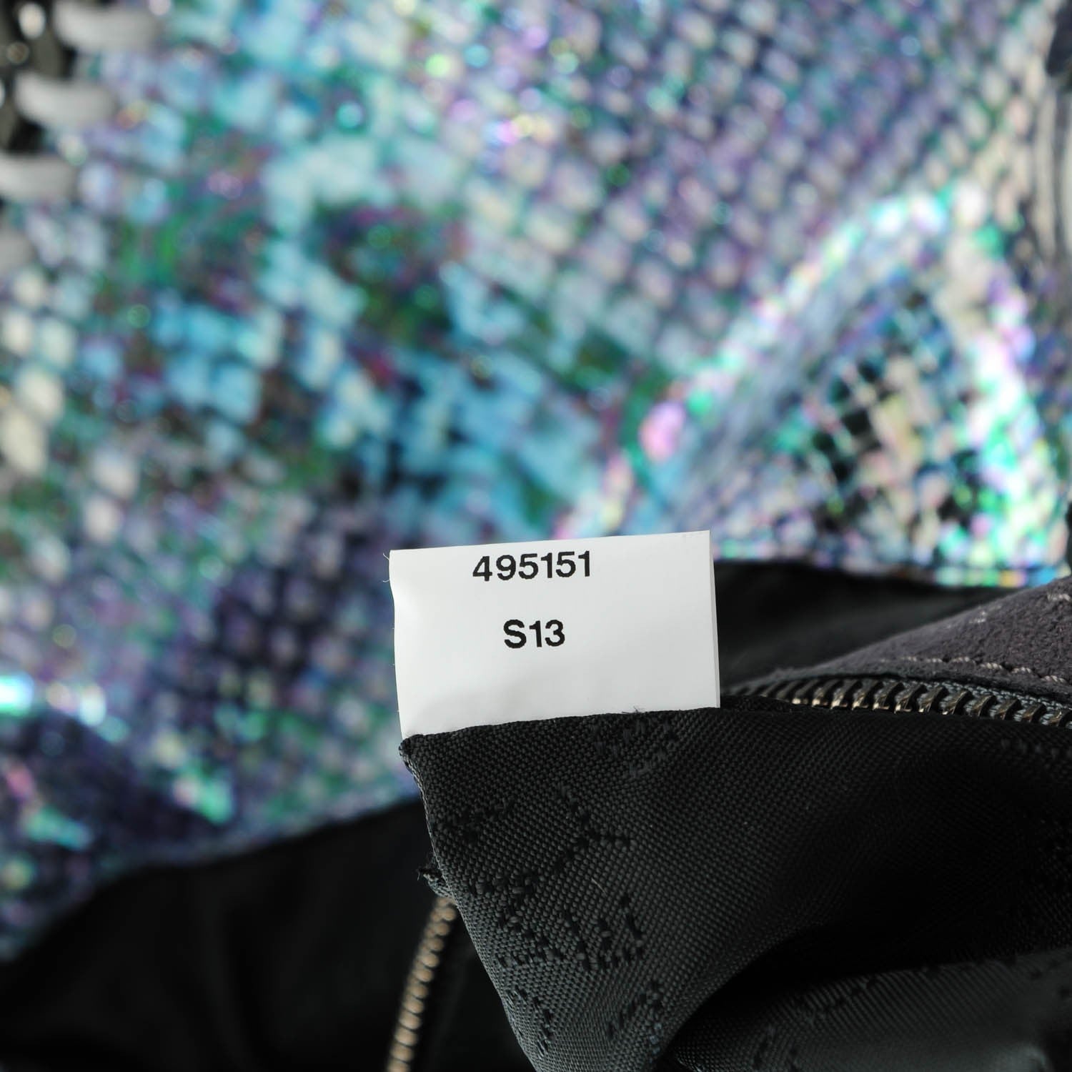 Stella McCartney Eco Python Oleografic Fold Over Falabella Tote Navy 9 of 9