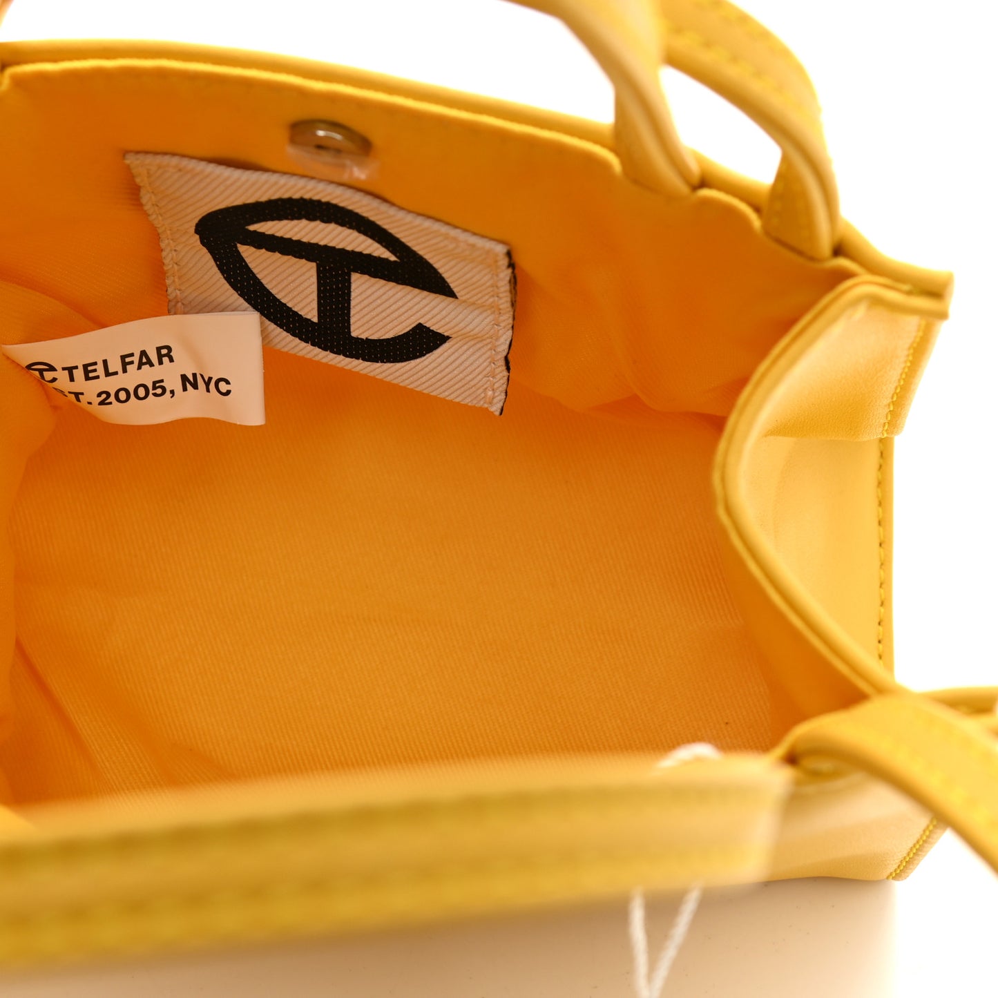 Vegan Leather Small Shopping Bag Yellow
