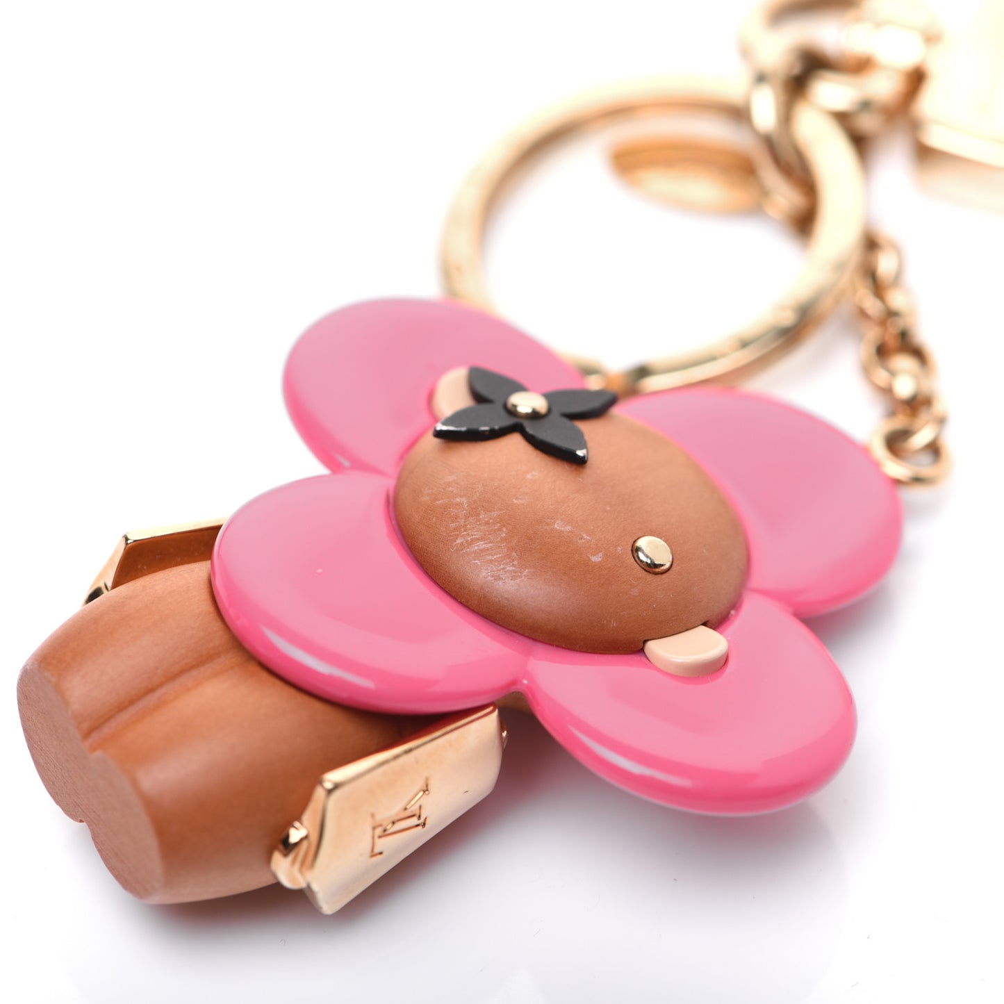 Resin Wood Vivienne Bag Charm Pink