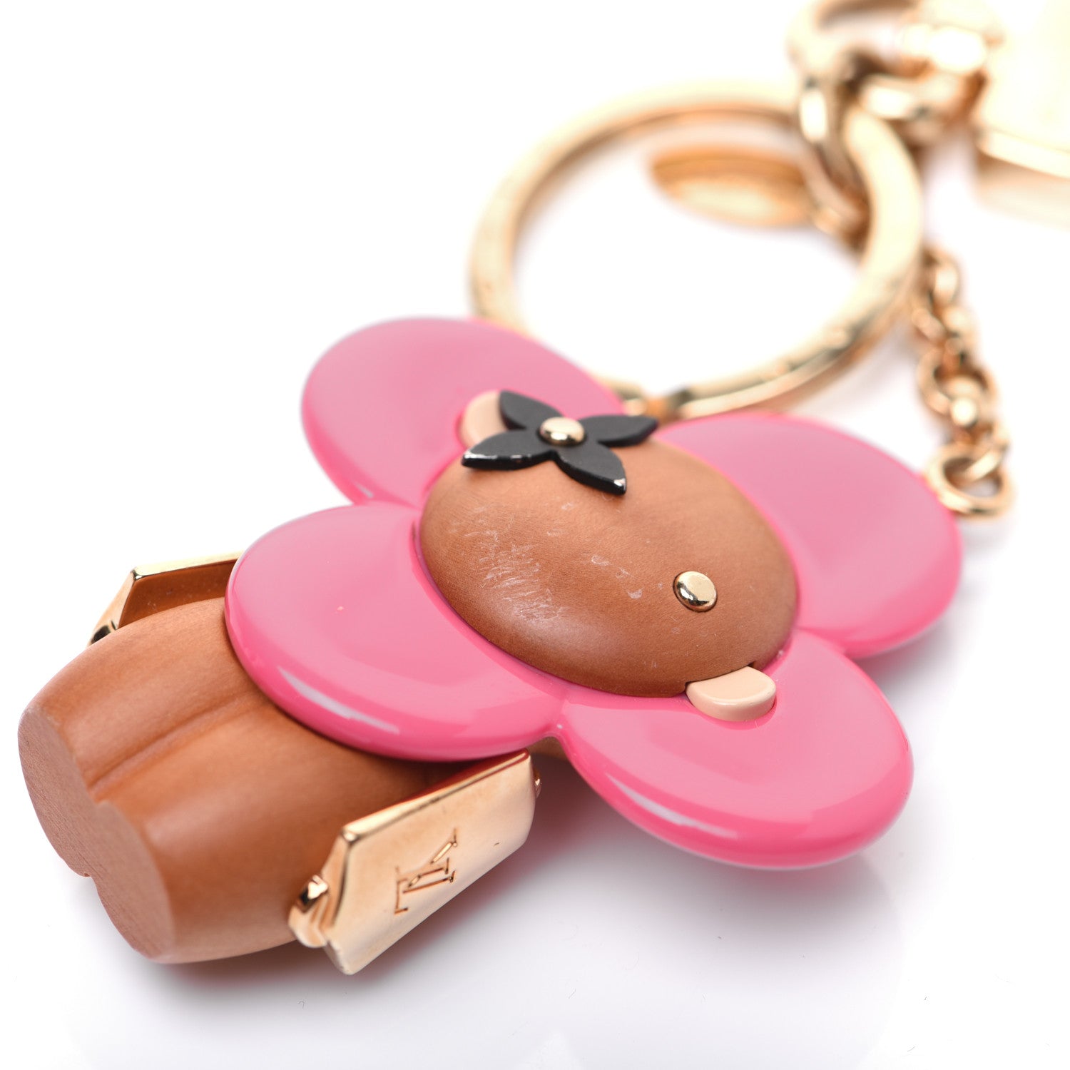 Louis Vuitton Resin Wood Vivienne Bag Charm Pink 4 of 7