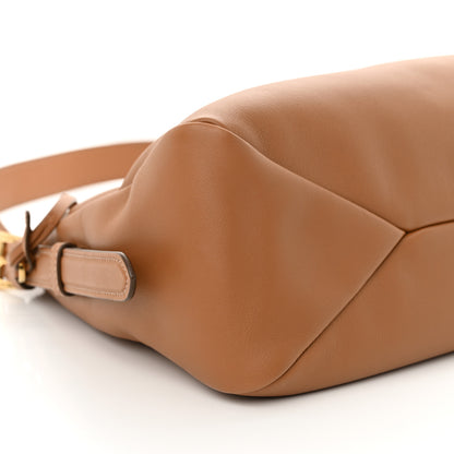 Prada Soft Calfskin Large Aimée Shoulder Bag Caramel 9 of 11