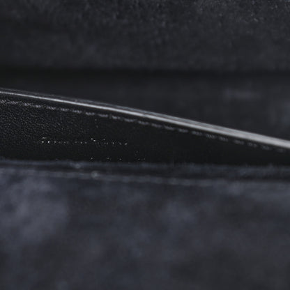 Saint Laurent Calfskin Crocodile Embossed Classic Monogram Cassandre Clutch Black 7 of 9