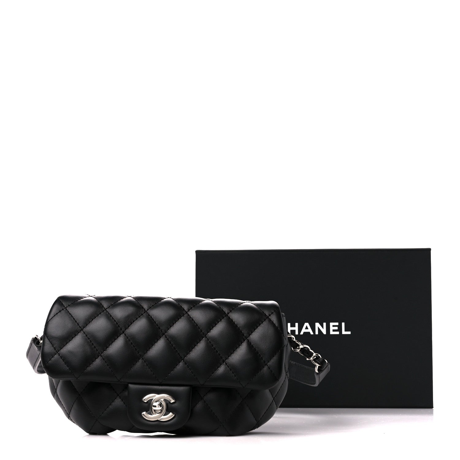 Chanel Calfskin Quilted CC Uniform Flap Belt Bag Black 3 of 12
