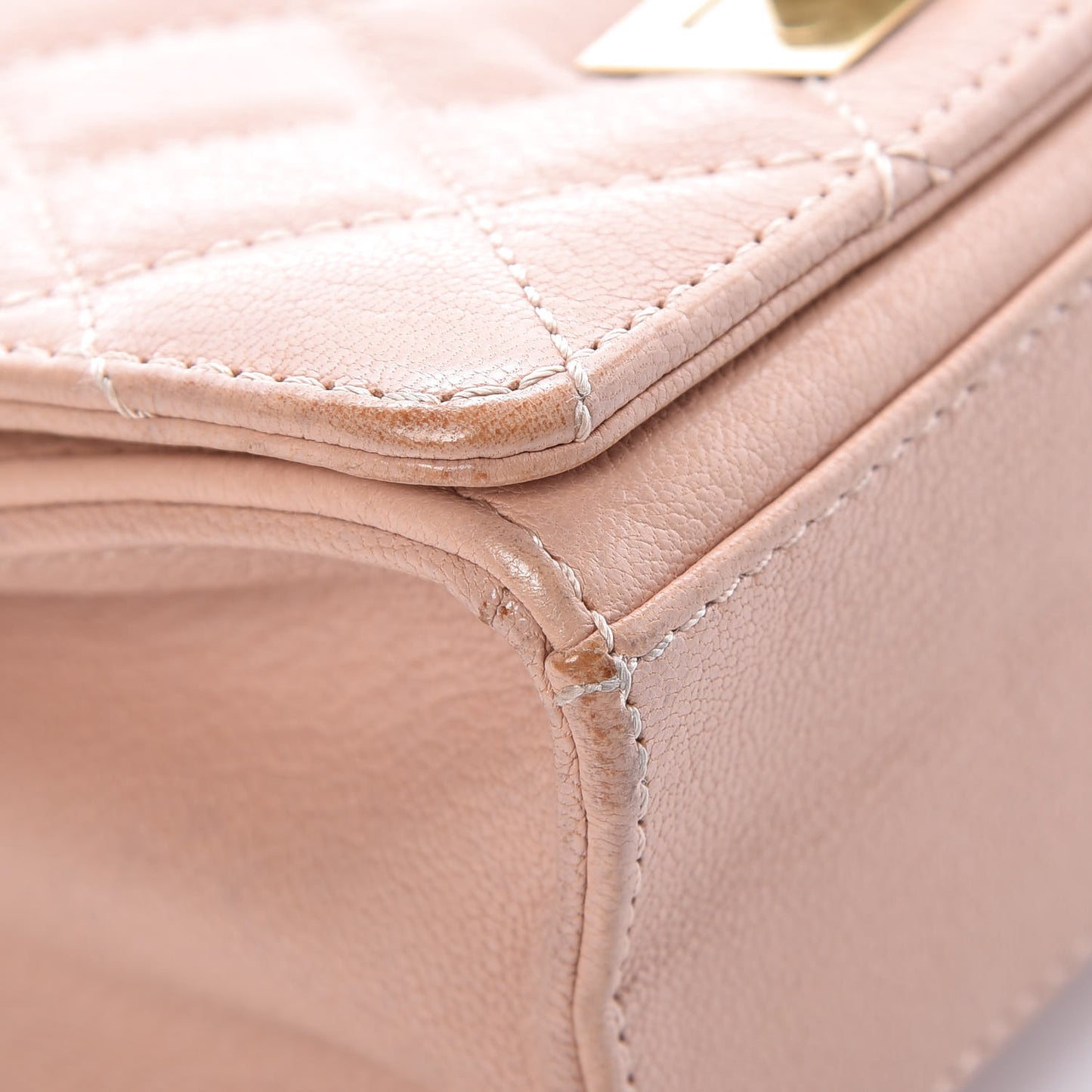 Goatskin Quilted Small Rita Top Handle Flap Pink