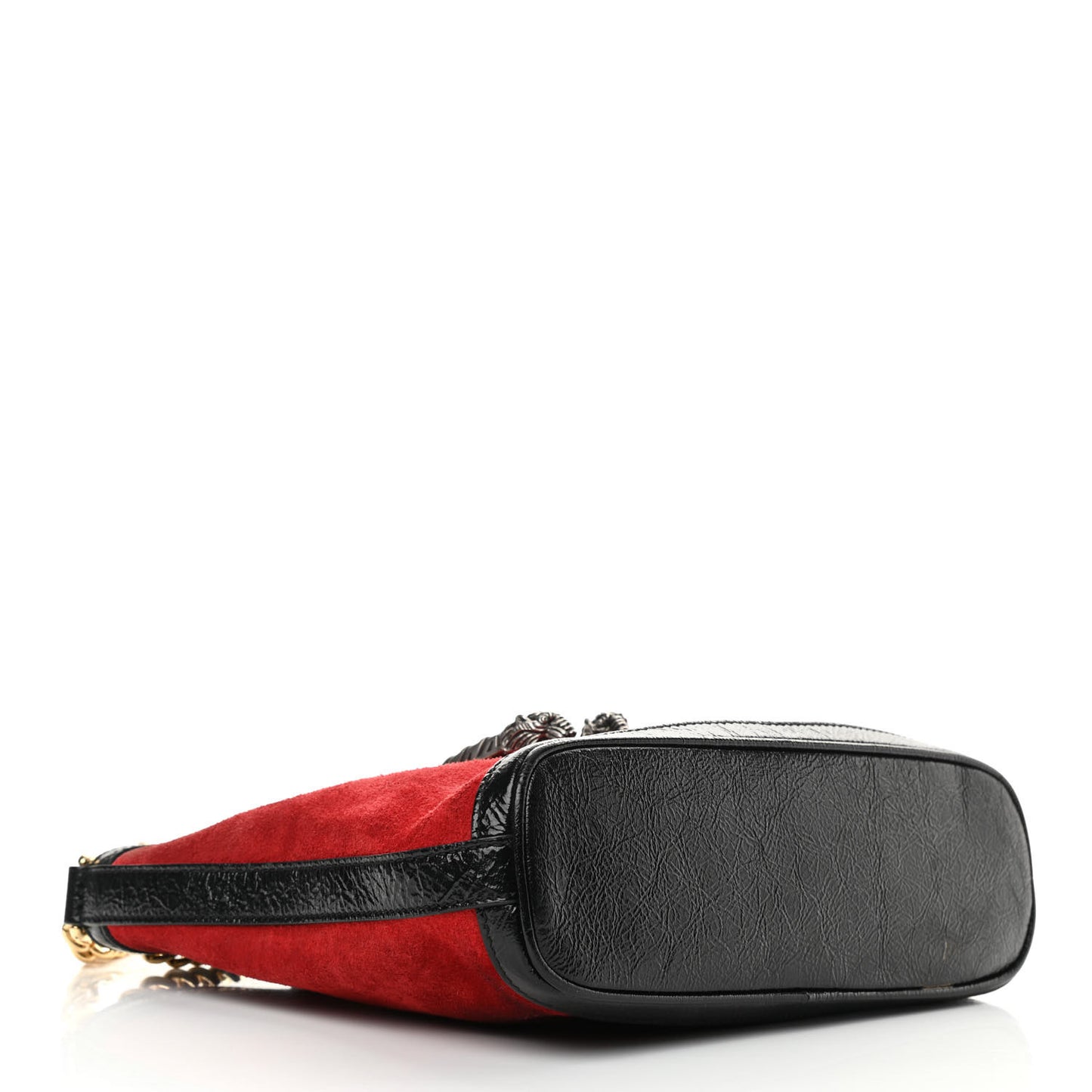Suede Patent Medium Dionysus Bucket Bag Red