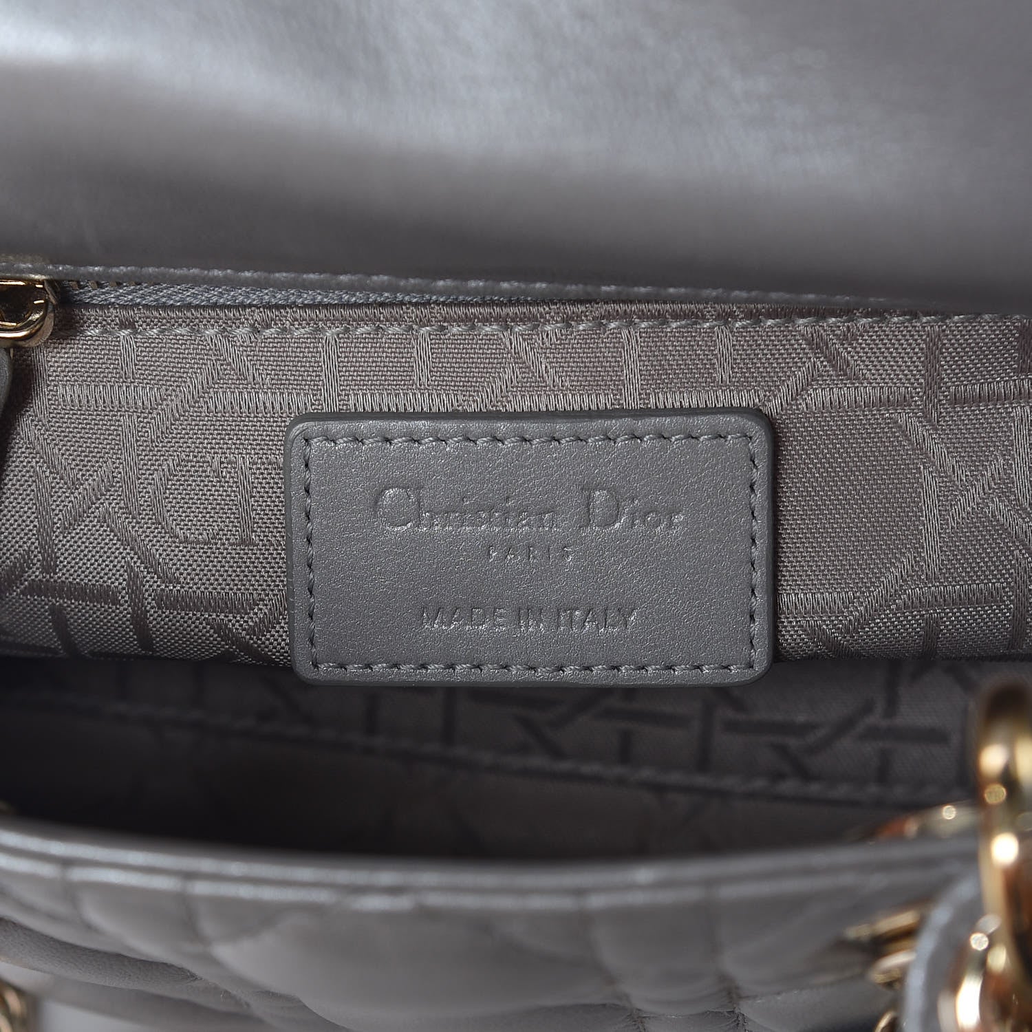 Christian Dior Metallic Lambskin Cannage Mini Lady Dior Grey 6 of 22