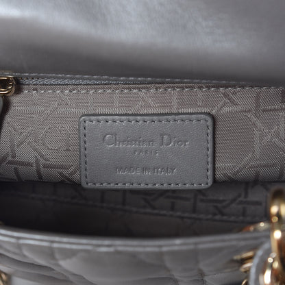 Christian Dior Metallic Lambskin Cannage Mini Lady Dior Grey 6 of 22