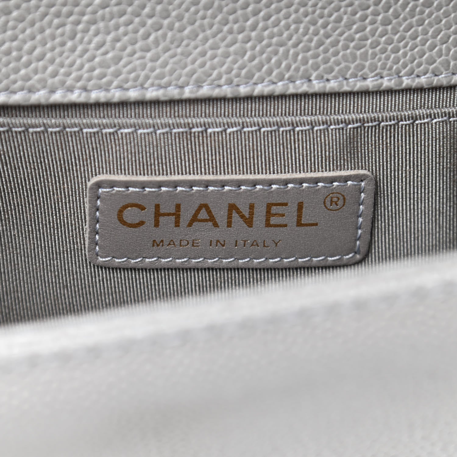 Chanel Caviar Quilted Medium Boy Flap Light Grey 6 of 9