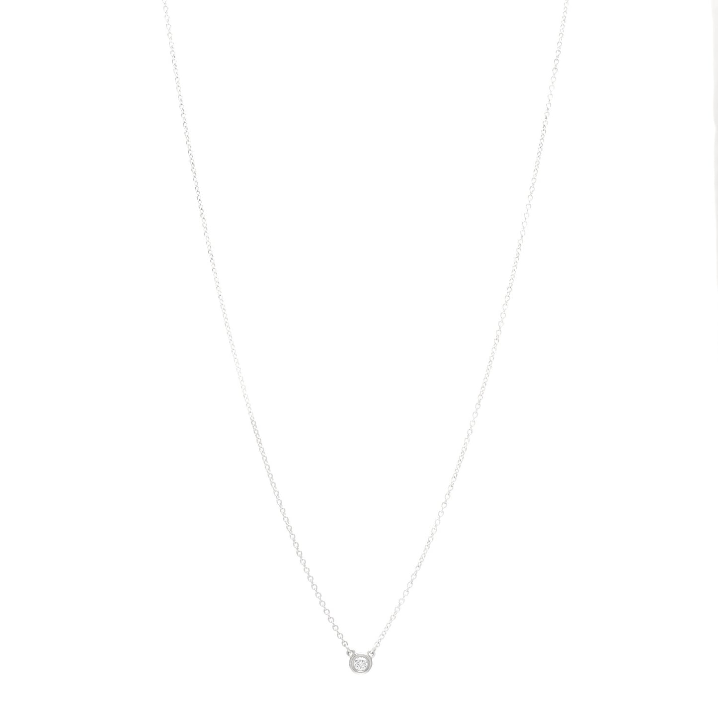 Sterling Silver Diamond .08ct Elsa Peretti Diamonds by the Yard Pendant Necklace