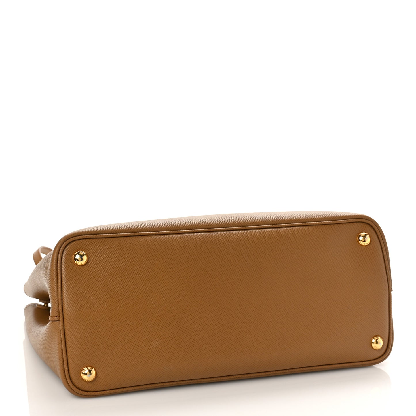 Saffiano Cuir Small Double Bag Caramel Fuoco