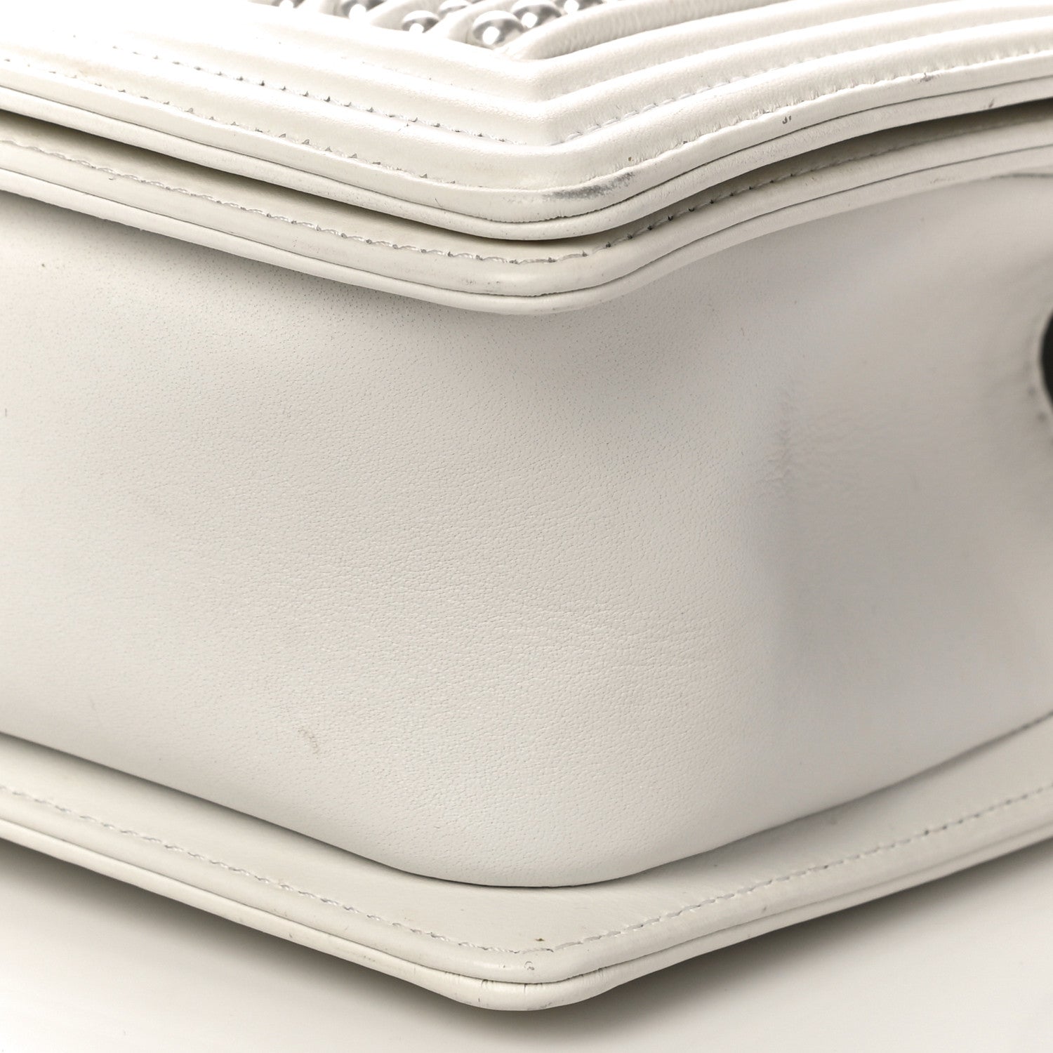 Chanel Calfskin Pearl Medium Boy Flap White 11 of 12