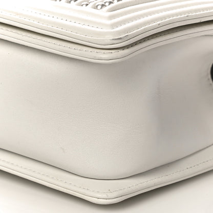 Chanel Calfskin Pearl Medium Boy Flap White 11 of 12