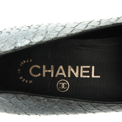 Chanel Python CC Mocassin Loafers 36.5 Dark Grey 7 of 8