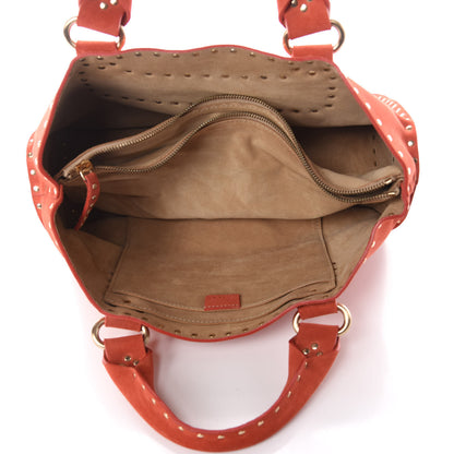 Celine Suede Studded Boogie Satchel Red 5 of 9