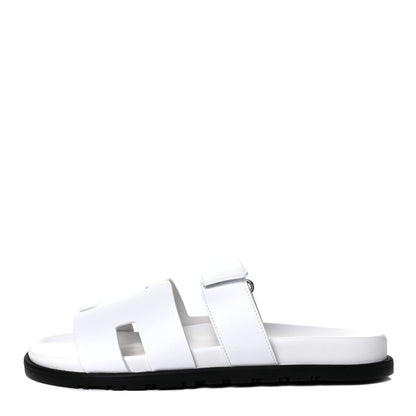 Hermes Calfskin Mens Chypre Sandals 42 White 1 of 4