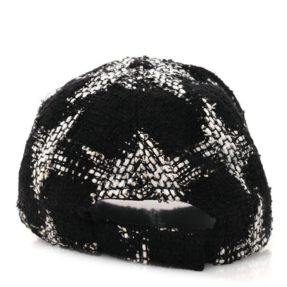 Chanel Tweed Cap Hat M Black White 4 of 10