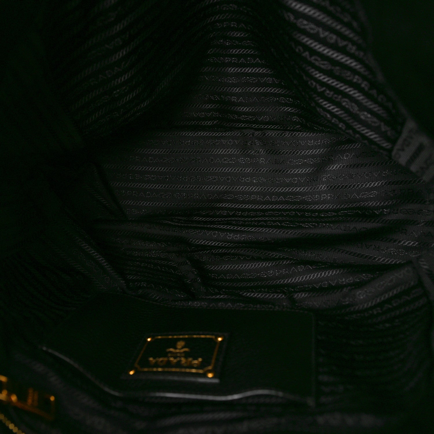 Prada Vitello Daino Side Pocket Tote Black 5 of 14