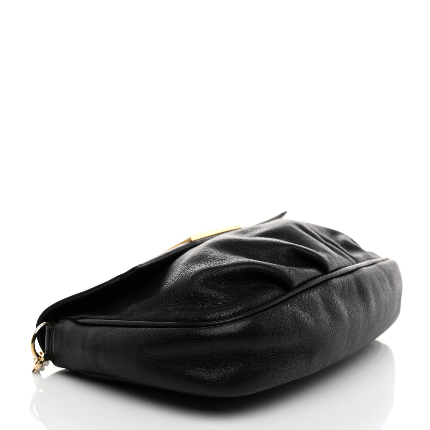 Vitello Flamingo Fendista Pouchette Crossbody Black