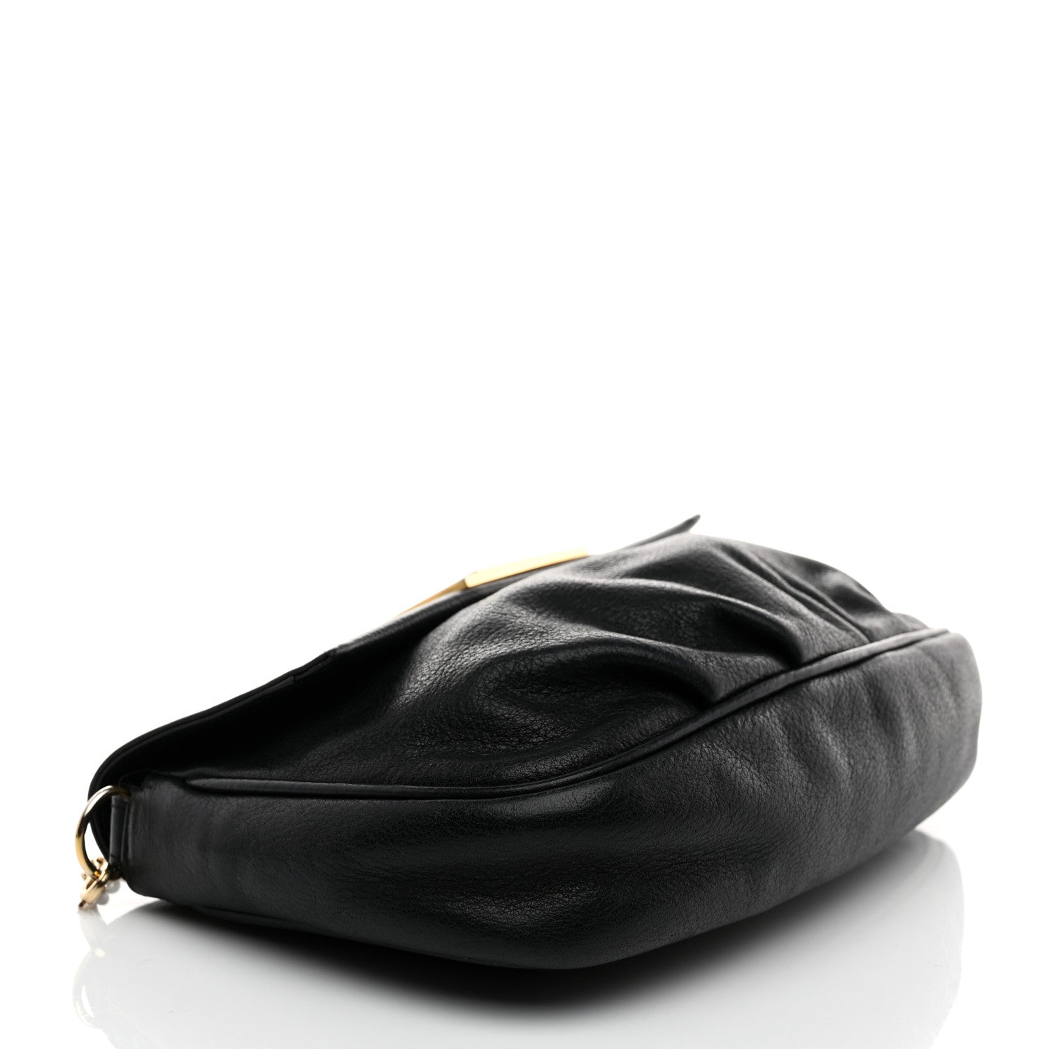 Fendi Vitello Flamingo Fendista Pouchette Crossbody Black 4 of 10