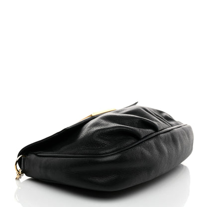 Fendi Vitello Flamingo Fendista Pouchette Crossbody Black 4 of 10