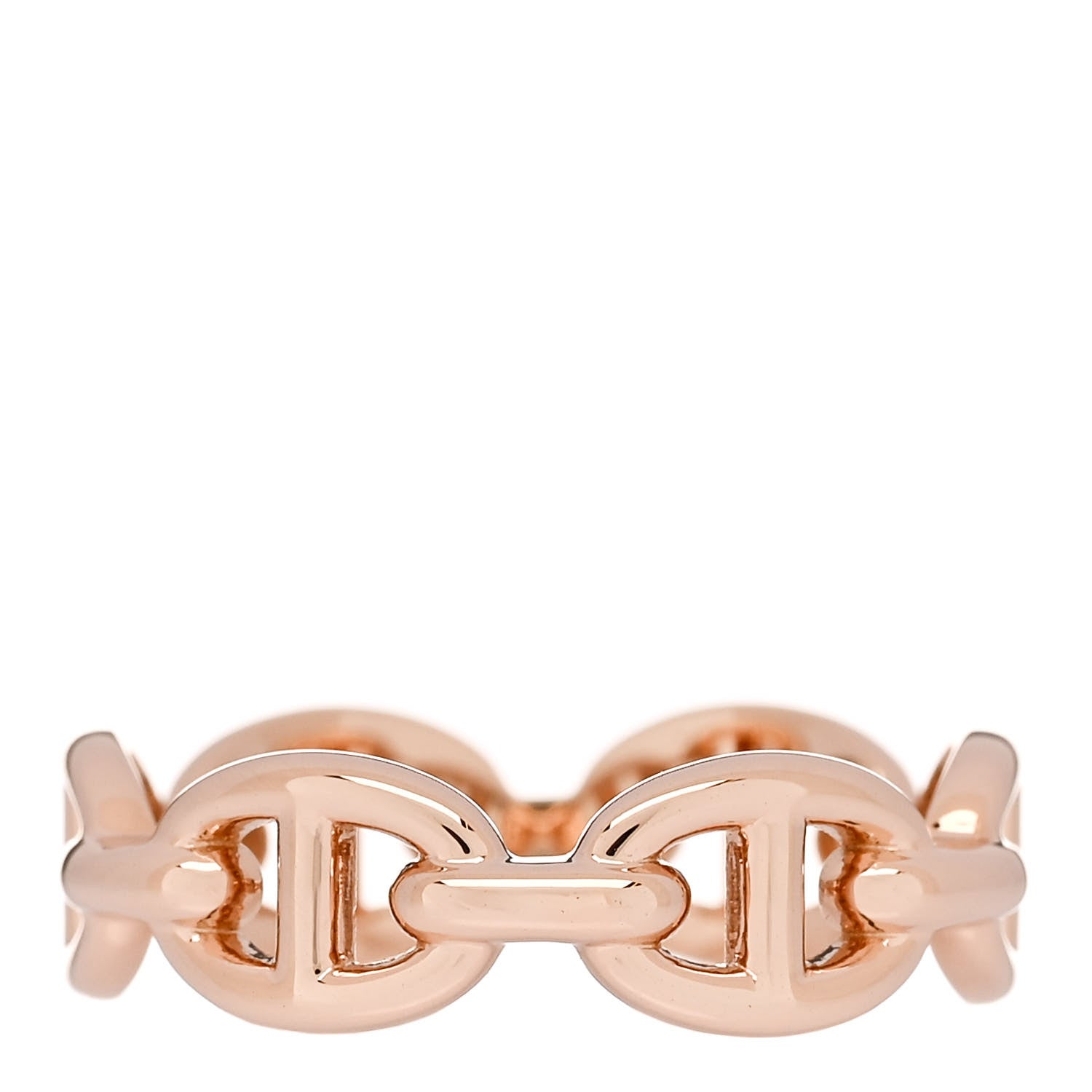 Hermes 18K Rose Gold PM Chaine d'Ancre Enchainee Ring 52 6 3 of 7