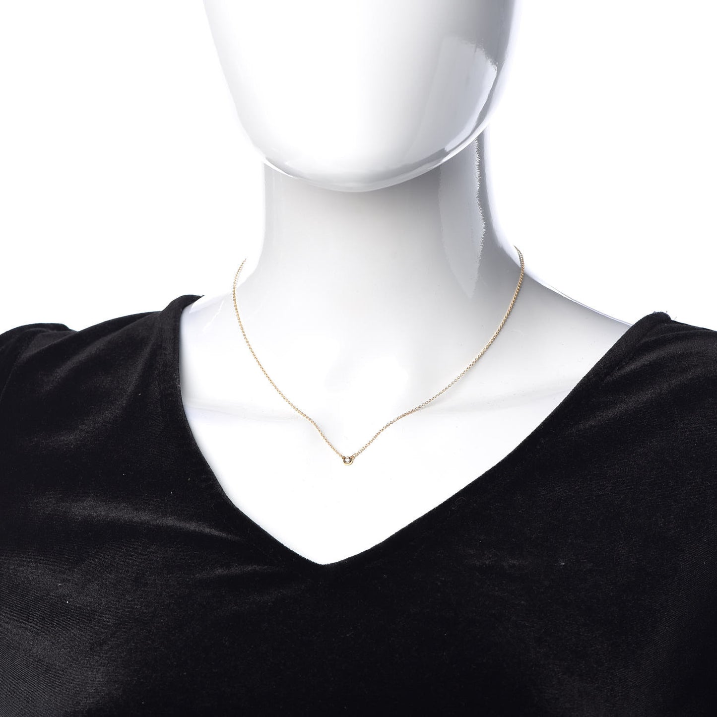 18K Rose Gold Diamond .03ct Elsa Peretti Diamonds by the Yard Pendant Necklace