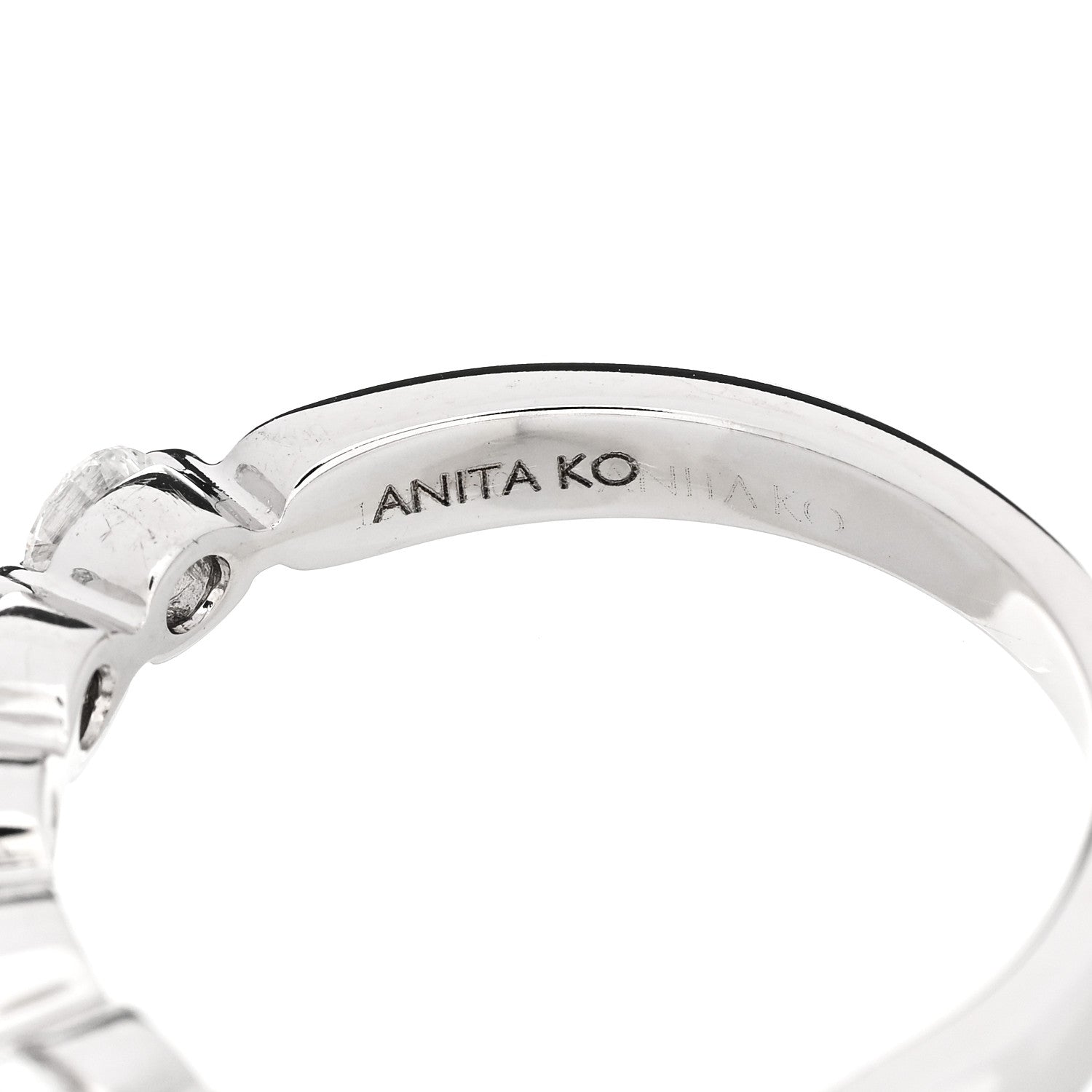 Anita Ko 18K White Gold Diamond Floating Diamond Ring 57 8 4 of 5