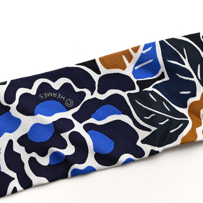 Hermes Silk Bingata Sticker Twilly Marine Tabac Bleu Vif 4 of 4