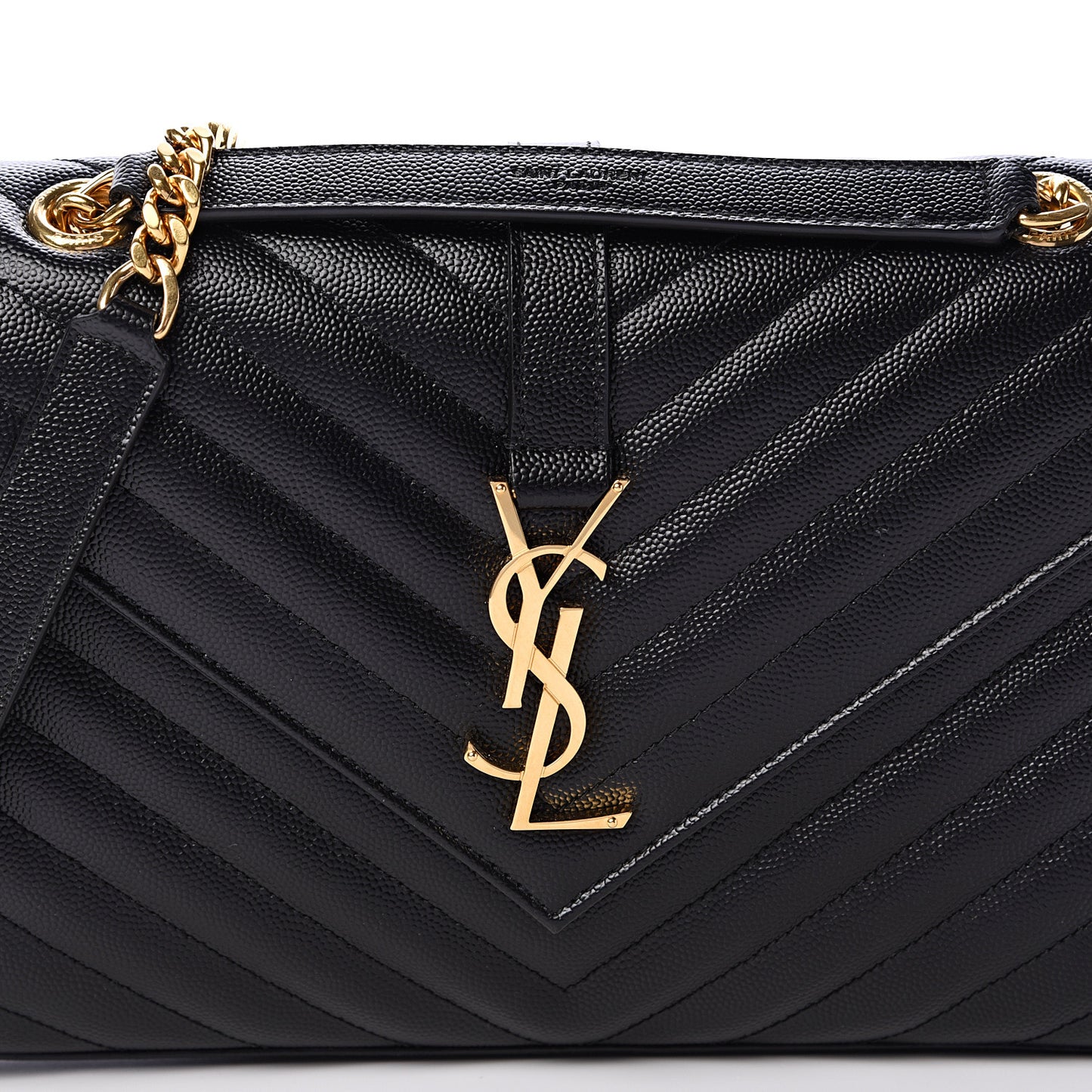 Grain De Poudre Matelasse Chevron Medium Monogram Satchel Black