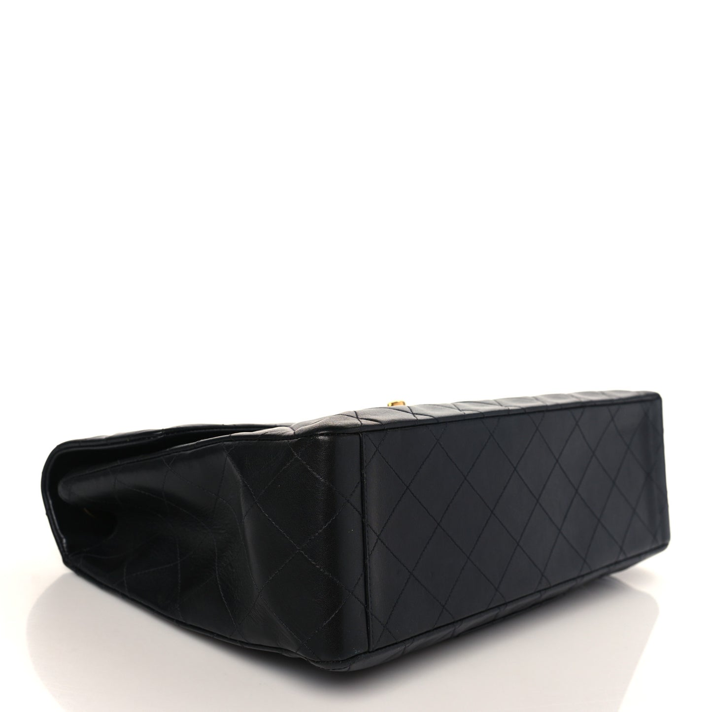 Lambskin Quilted XL Jumbo Single Flap Black