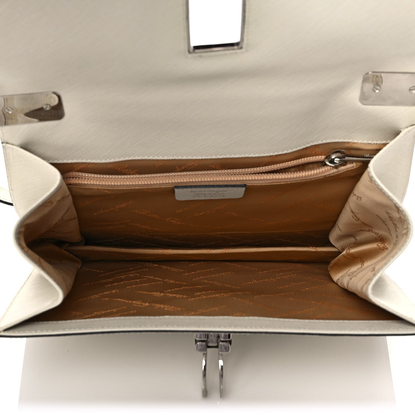Calfskin Gancini 2-Way Top Handle Bag Ivory