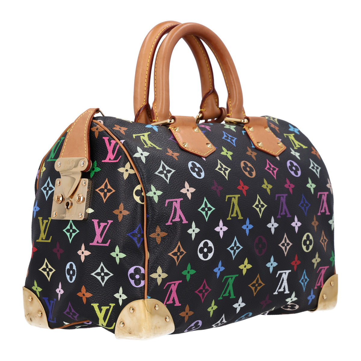 Louis Vuitton Monogram Multicolor Speedy 30 Black 3 of 9