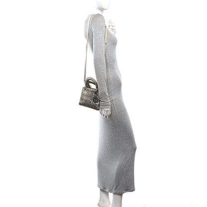 Christian Dior Satin Crystal Cannage Mini Lady Dior Gray 2 of 10