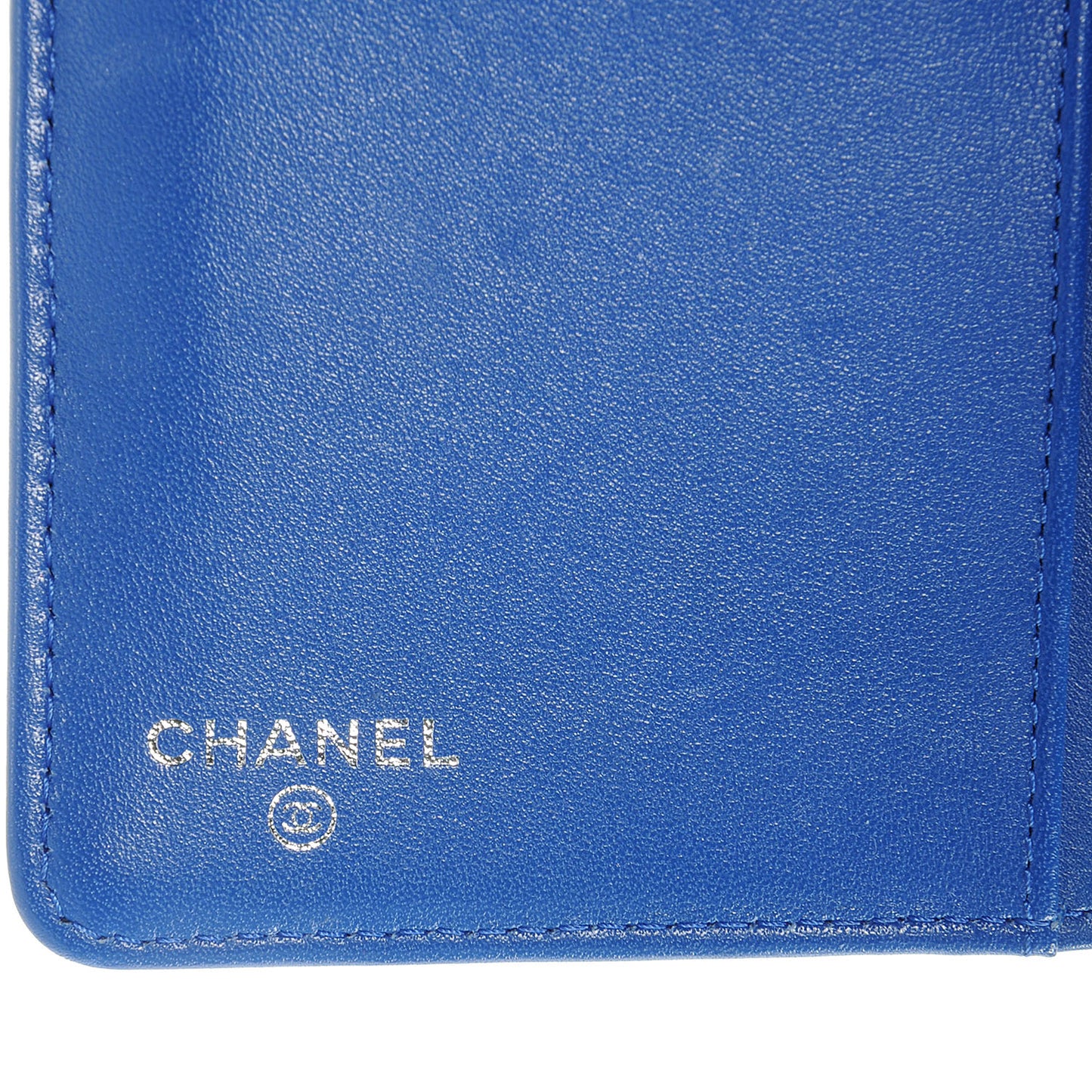 Patent Quilted Yen Wallet Dark Blue