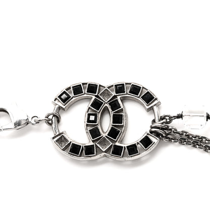 Chanel Metal Crystal CC Chain Belt Silver Black 4 of 4