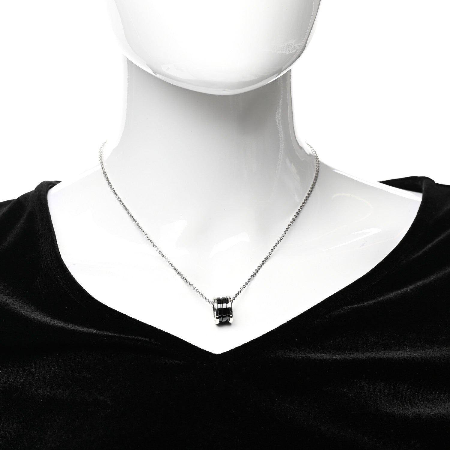 Bulgari Sterling Silver Ceramic Save The Children Pendant Necklace 2 of 7