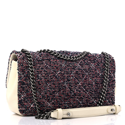 Chanel Tweed Quilted Medium Single Flap Blue Multicolor 3 of 12
