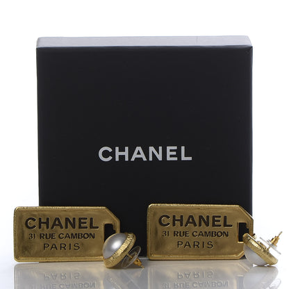 Chanel Pearl CC Tags Drop Earrings Gold 5 of 5