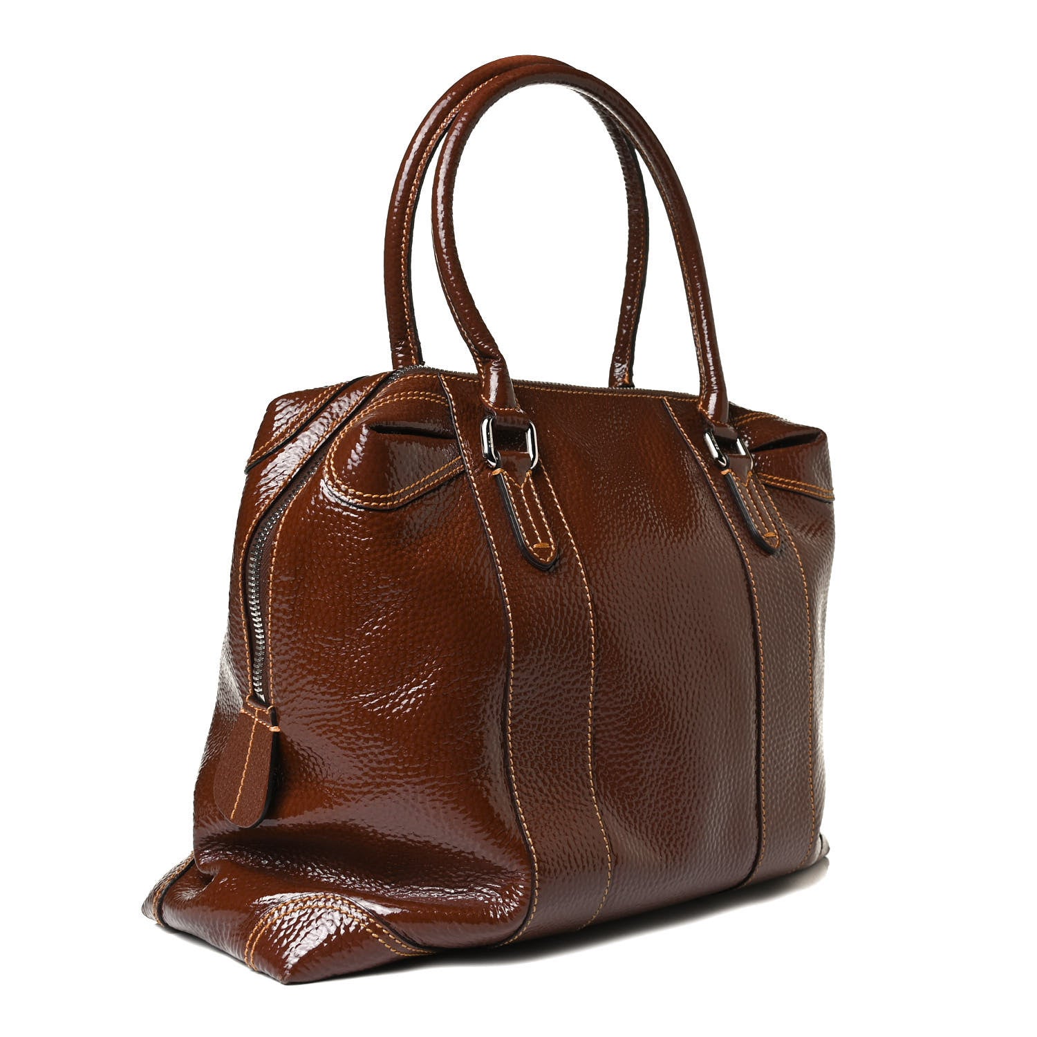 Fendi Grained Calfskin Large B Mix Tote Brown 3 of 18