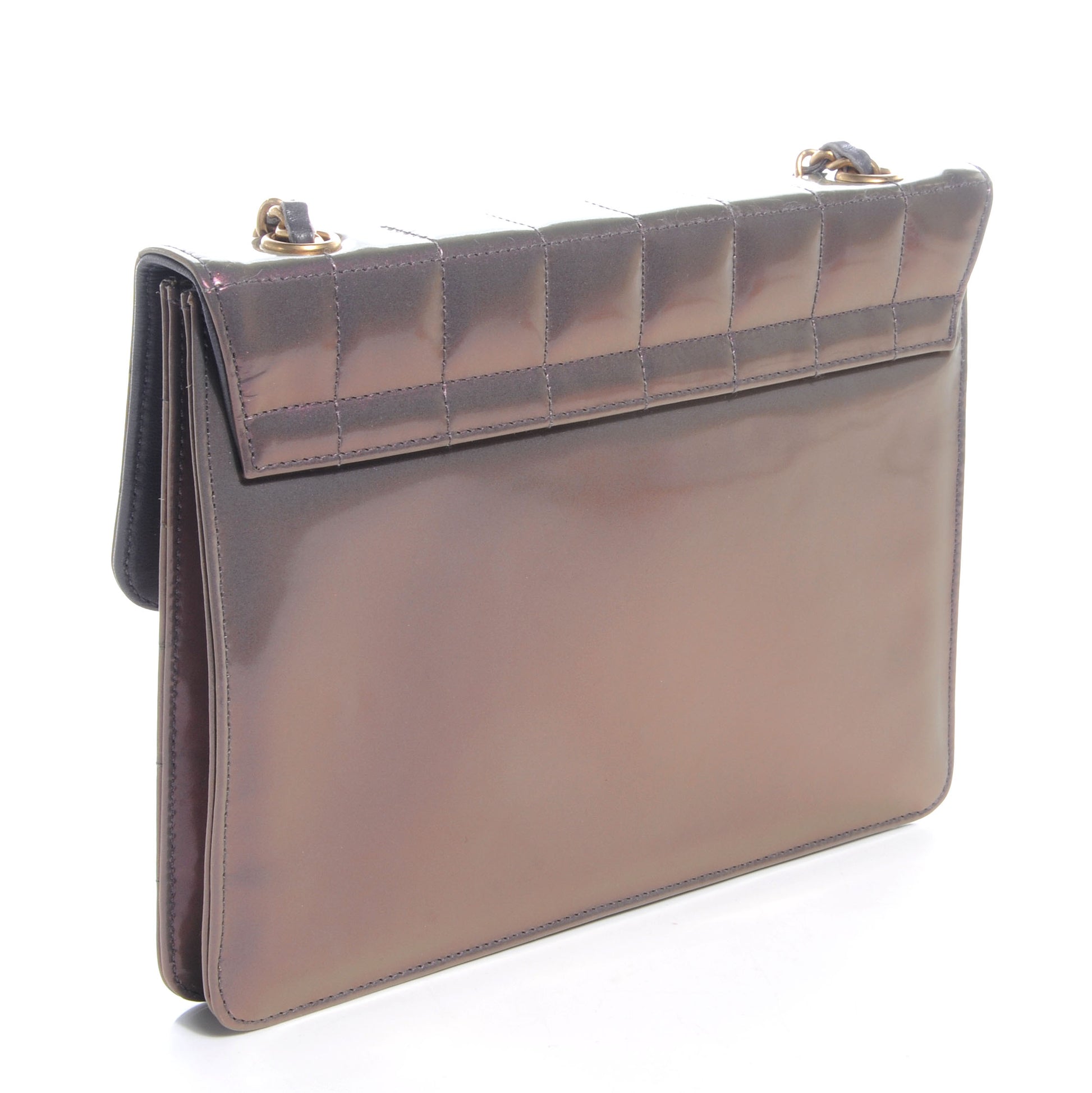 Chanel Patent Leather Chocolate Bar Evening Bag Lilac 3 of 8