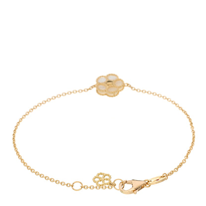 Roberto Coin 18K Yellow Gold Diamond Mother of Pearl Daisy Chain Bracelet 2 of 3