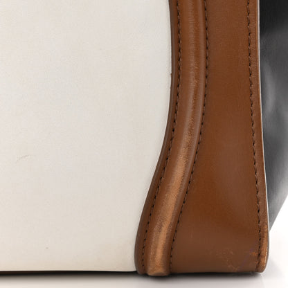 Celine Satin Calfskin Mini Tri-Color Luggage White Brown 17 of 18