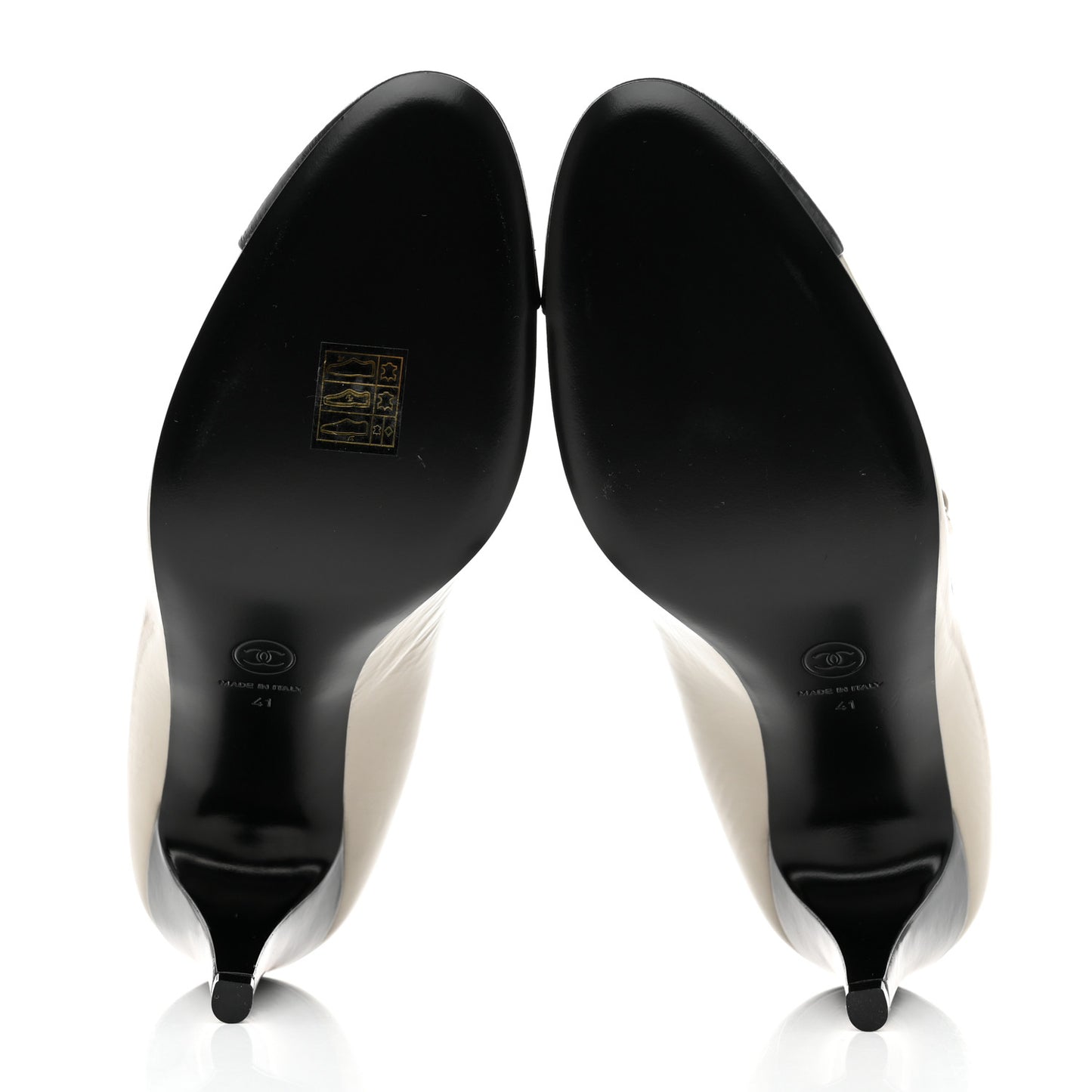 Lambskin Cap Toe Mary Jane Pumps 41 Beige Black
