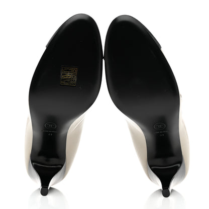 Chanel Lambskin Cap Toe Mary Jane Pumps 41 Beige Black 5 of 8